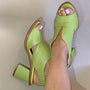 Damen Ledersandalen mit Absatz und bequemem Fußbett – Selina