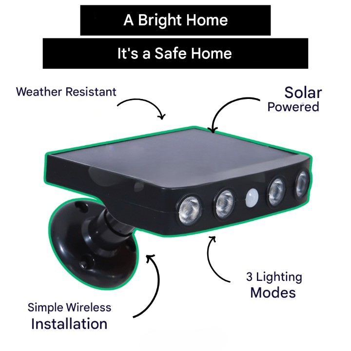 Solar-Außenbeleuchtung mit Bewegungssensor – Lumina