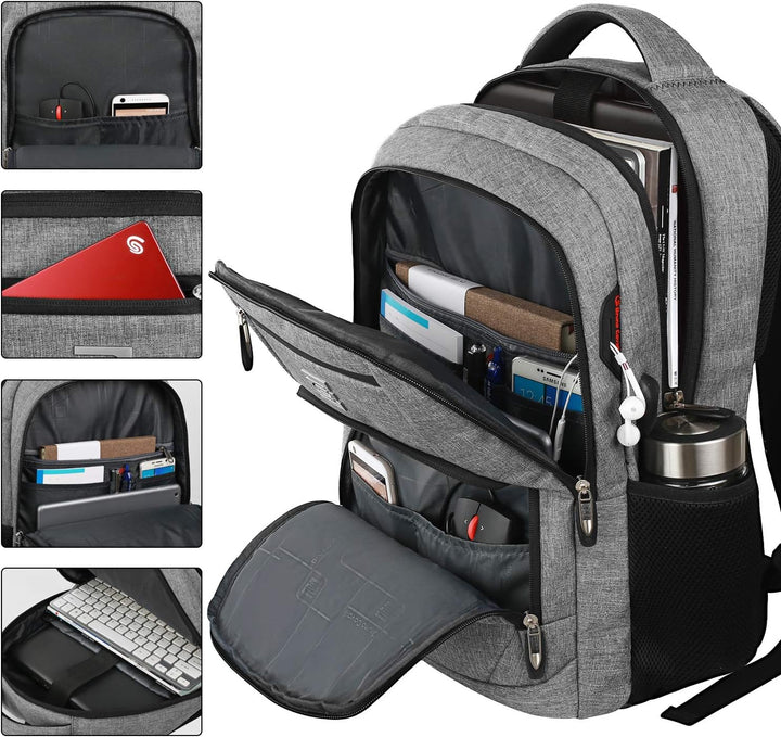 Slim Anti-Diefstal Laptop Rugzak met USB Oplaadpoort