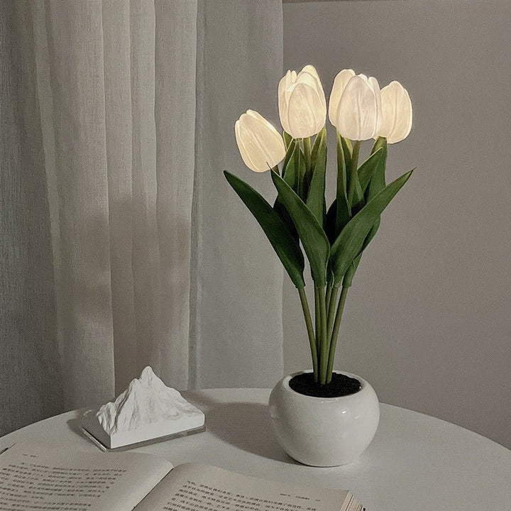 Dekorative LED Tulpen-Tischlampe – Florima