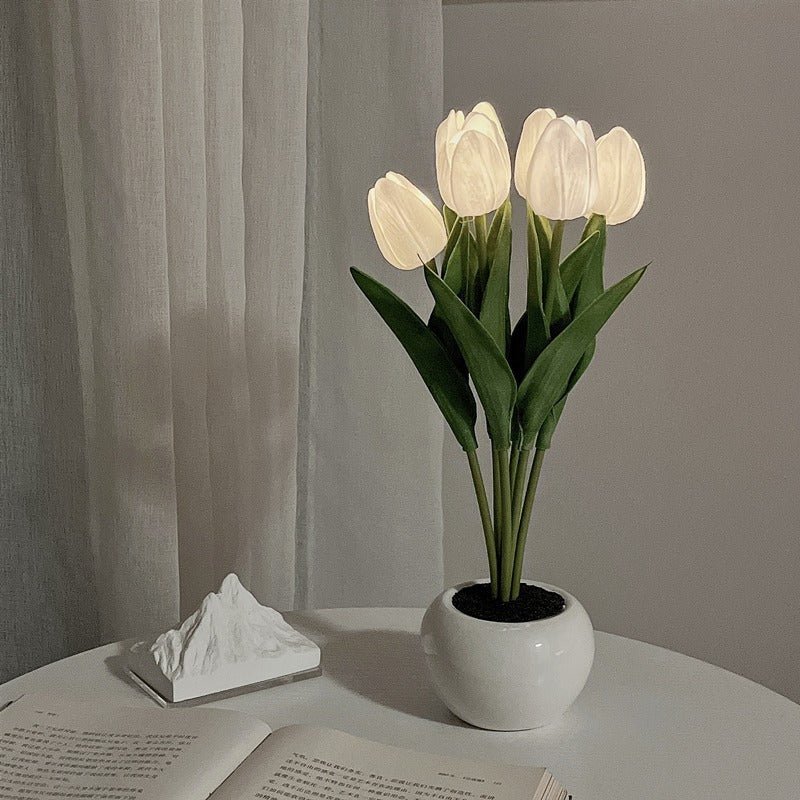 Dekorative LED Tulpen-Tischlampe – Florima