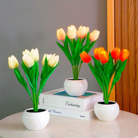 Dekorative LED Tulpen-Tischlampe – Florima