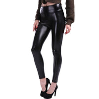 Schwarze Imitat-Leder-Leggings - Aurora