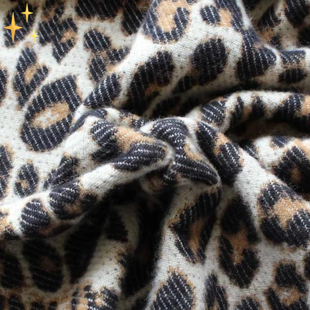Trendiger Leopardenmuster XL Wollschal - Sophia