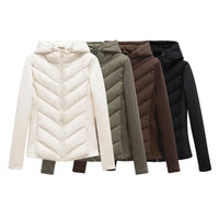 Women's Lightweight Padded Winter Jacket with Hood and Hidden Pockets 1