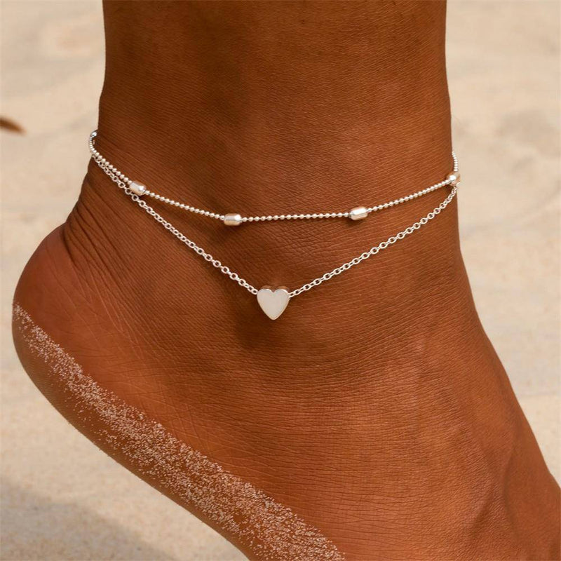 Stylish Heart Anklet - Fiora