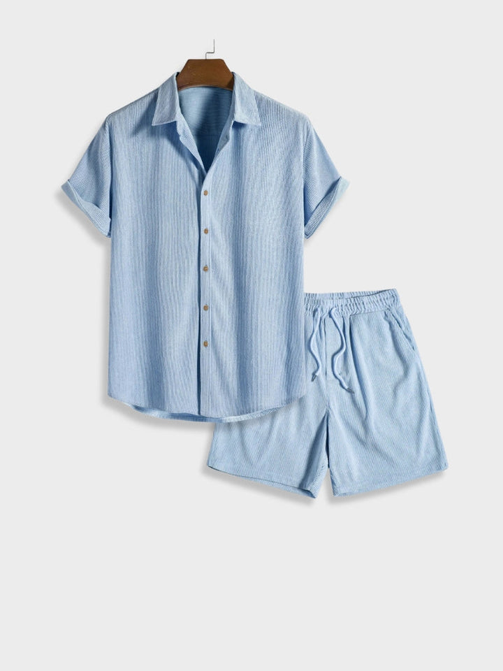 Herren Corduroy Sommer-Set mit Knopfverschluss – Sven