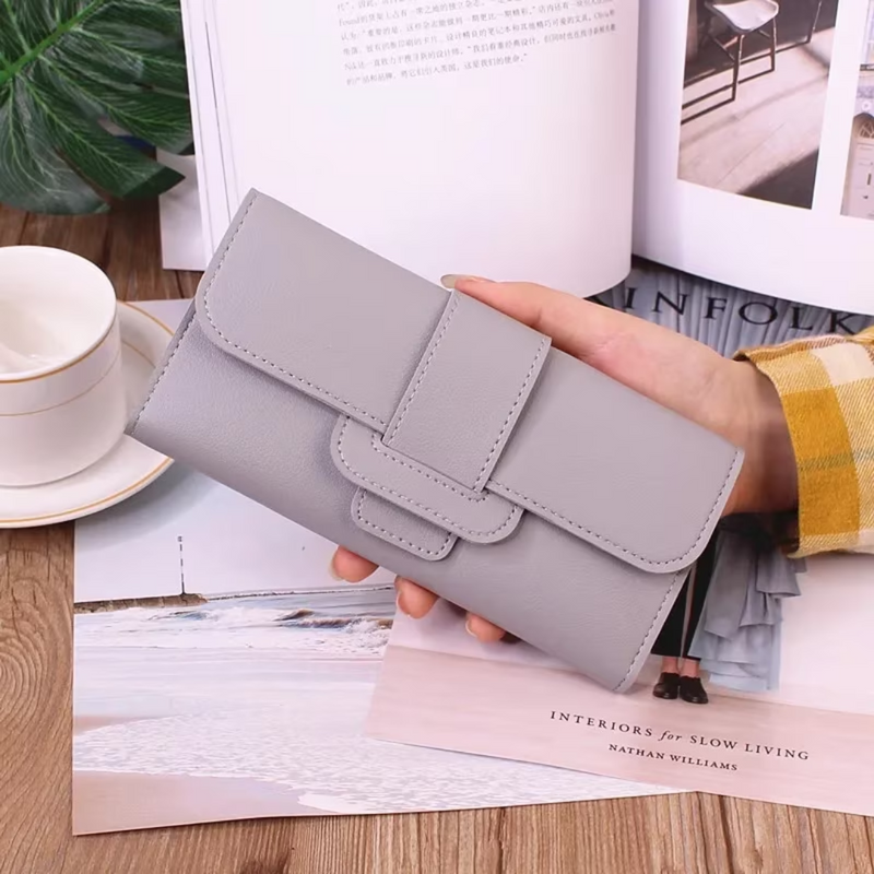 Minimalistische Lange Leder Geldbörse | Einfach & Trendy