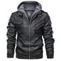 Herren-Lederjacke mit abnehmbarer Kapuze - Ryder