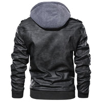Heren leren jack met afneembare capuchon - Ryder
