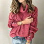 Damen-Rollkragenpullover mit Knöpfen – Yara