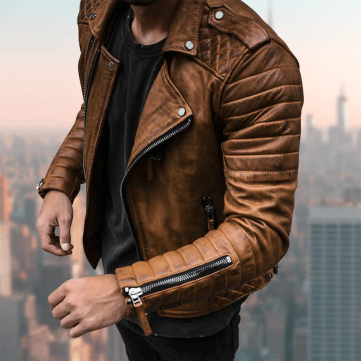 Leder Biker Jacke - Ryder