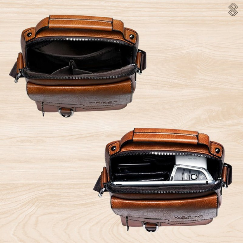 Luxuriöse Damen-Lederschultertasche - Elena