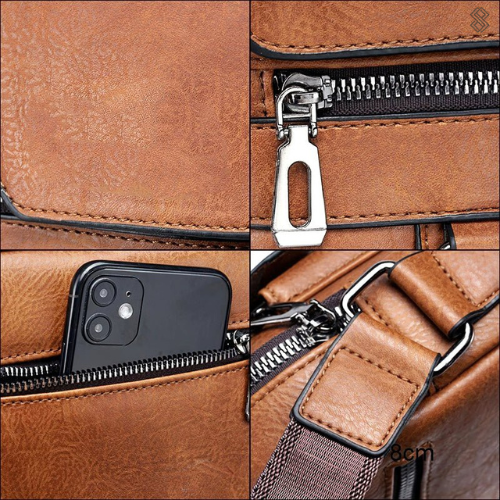 Luxuriöse Damen-Lederschultertasche - Elena
