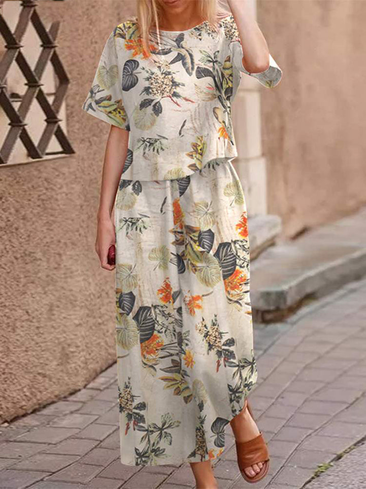 Luftiges zweiteiliges Sommeroutfit aus Baumwolle mit schmeichelhafter Passform – Boho Set Zephyra