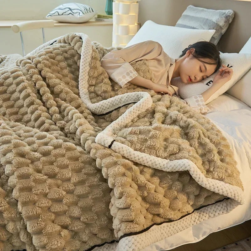Dubbelzijdig Coral-Velvet Dekentje voor Herfst & Winter – TurtleWarm