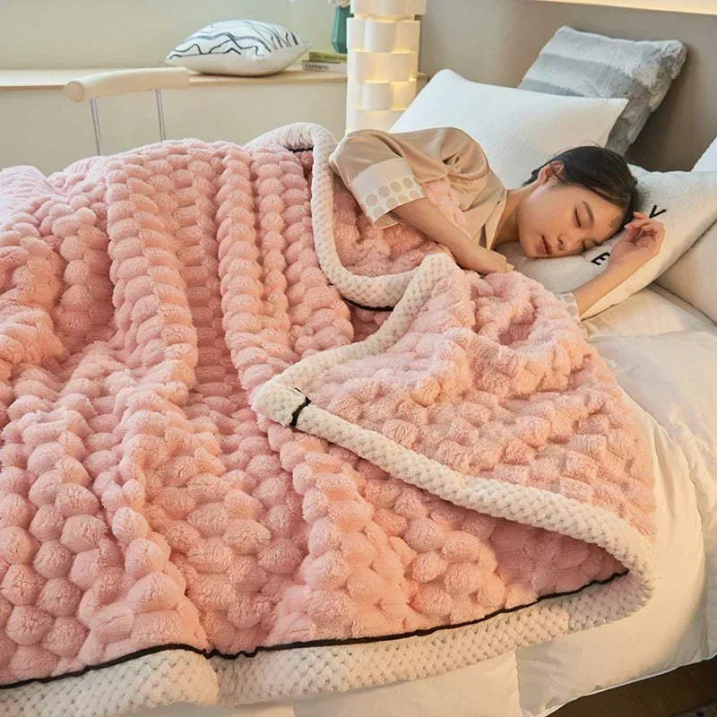 Dubbelzijdig Coral-Velvet Dekentje voor Herfst & Winter – TurtleWarm