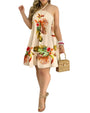Rückenfreie Sommerkleid mit tropischem Print und Neckholder - InselTraum