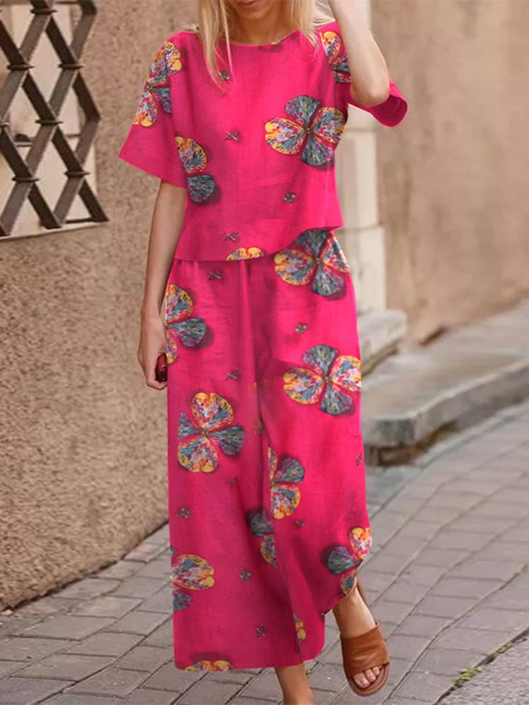 Luftiges zweiteiliges Sommeroutfit aus Baumwolle mit schmeichelhafter Passform – Boho Set Zephyra