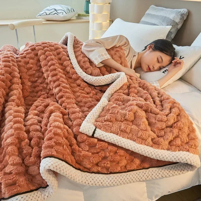 Dubbelzijdig Coral-Velvet Dekentje voor Herfst & Winter – TurtleWarm