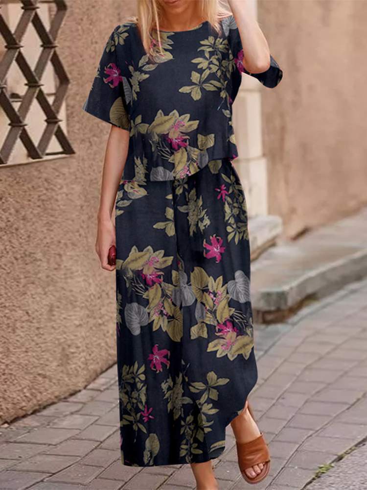 Luftiges zweiteiliges Sommeroutfit aus Baumwolle mit schmeichelhafter Passform – Boho Set Zephyra