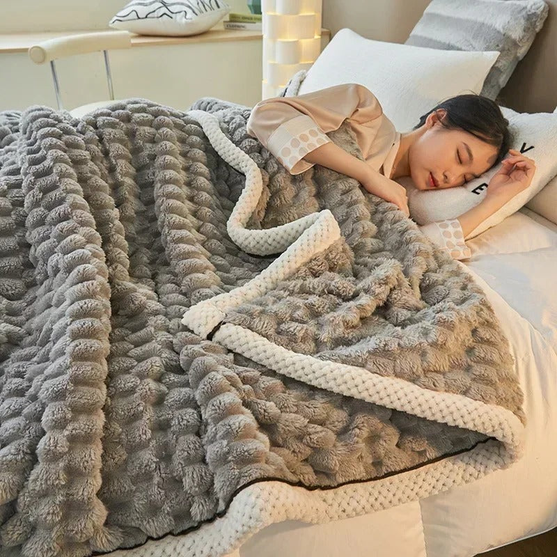 Dubbelzijdig Coral-Velvet Dekentje voor Herfst & Winter – TurtleWarm
