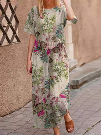 Luftiges zweiteiliges Sommeroutfit aus Baumwolle mit schmeichelhafter Passform – Boho Set Zephyra