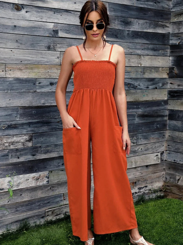 Sommerlicher Damen-Jumpsuit mit Spaghettiträgern im Vintage-Stil - RetroLuft