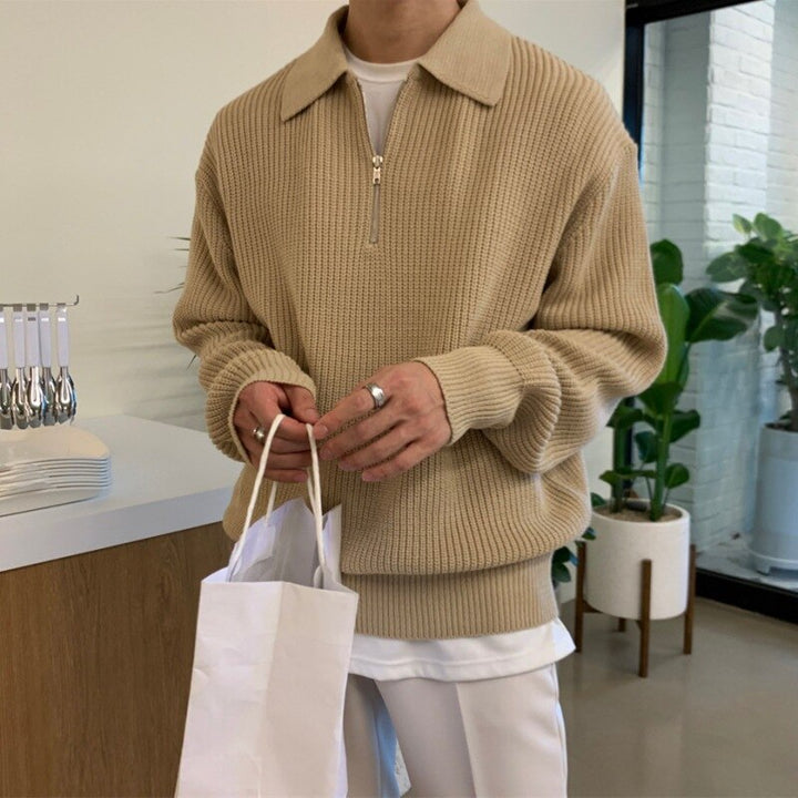 Heren sweatshirt met ritskraag – Jonas