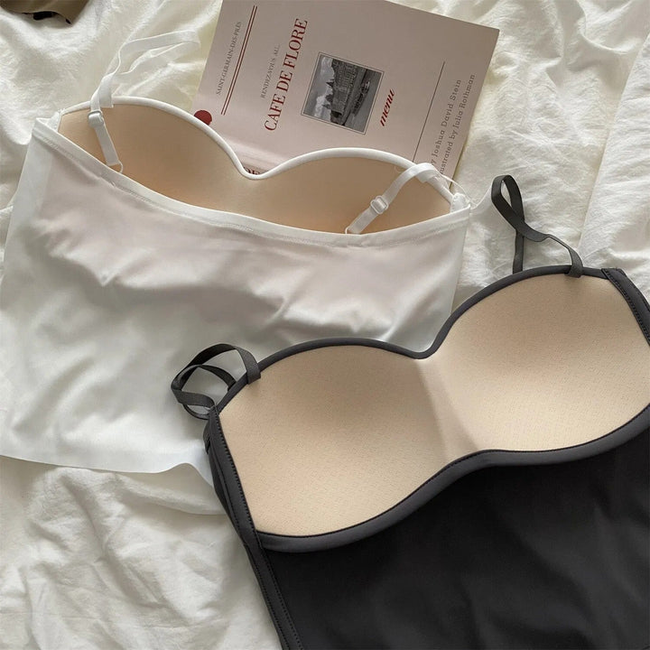 Set aus 4 luftigen Tanktops mit integriertem Bandeau-BH – Tiana