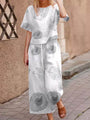 Luftiges zweiteiliges Sommeroutfit aus Baumwolle mit schmeichelhafter Passform – Boho Set Zephyra