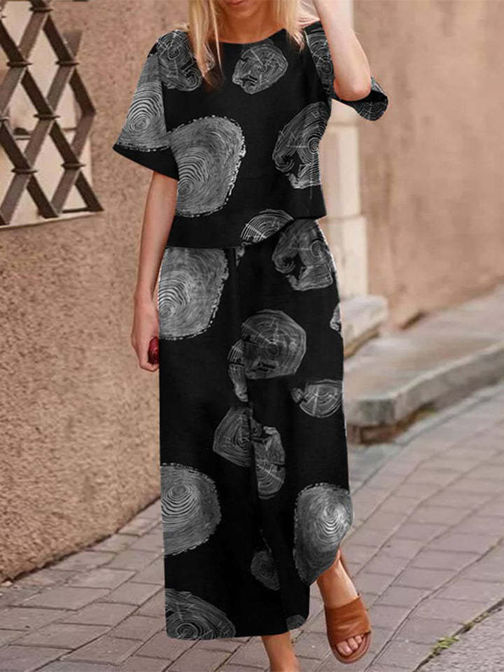 Luftiges zweiteiliges Sommeroutfit aus Baumwolle mit schmeichelhafter Passform – Boho Set Zephyra