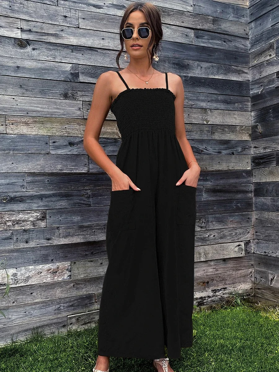Sommerlicher Damen-Jumpsuit mit Spaghettiträgern im Vintage-Stil - RetroLuft
