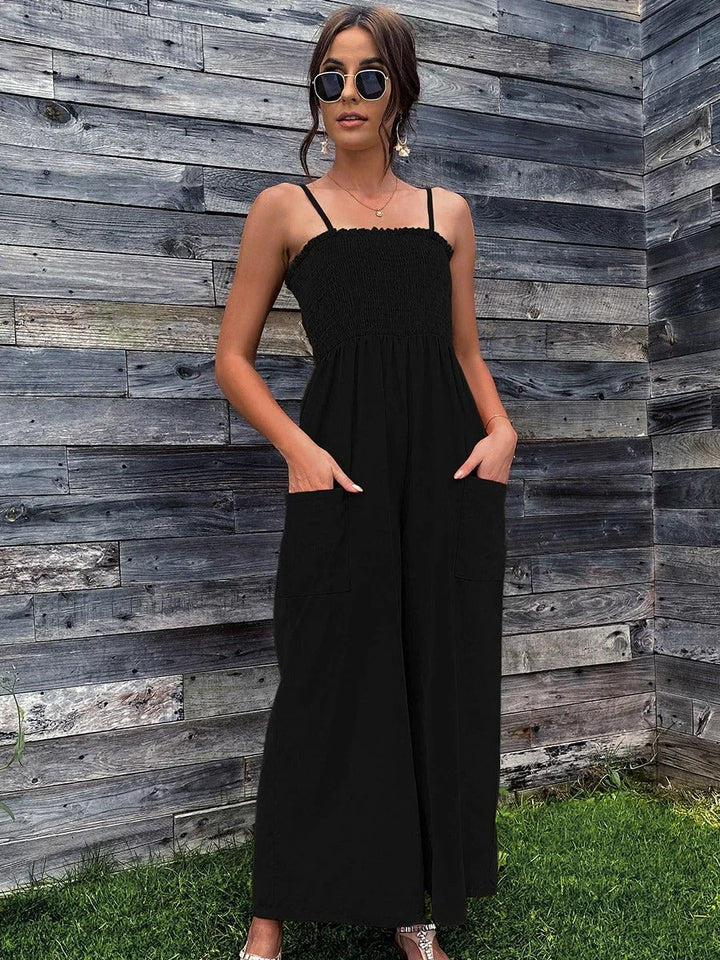 Sommerlicher Damen-Jumpsuit mit Spaghettiträgern im Vintage-Stil - RetroLuft