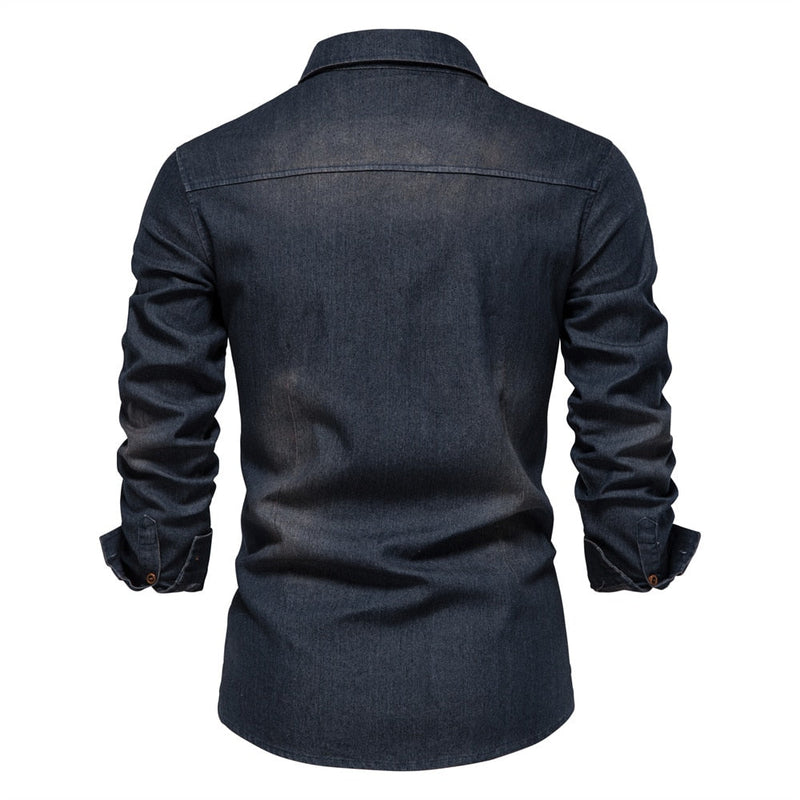 Elastisches Baumwoll-Denimhemd - Logan