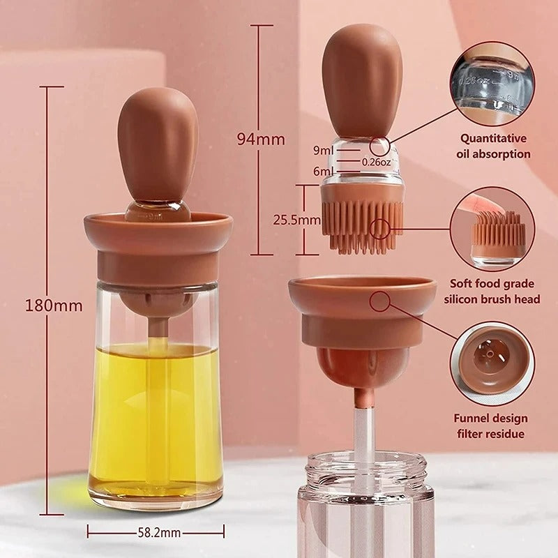Silikon-Ölflasche mit Bürstenkopf - OilBuddy
