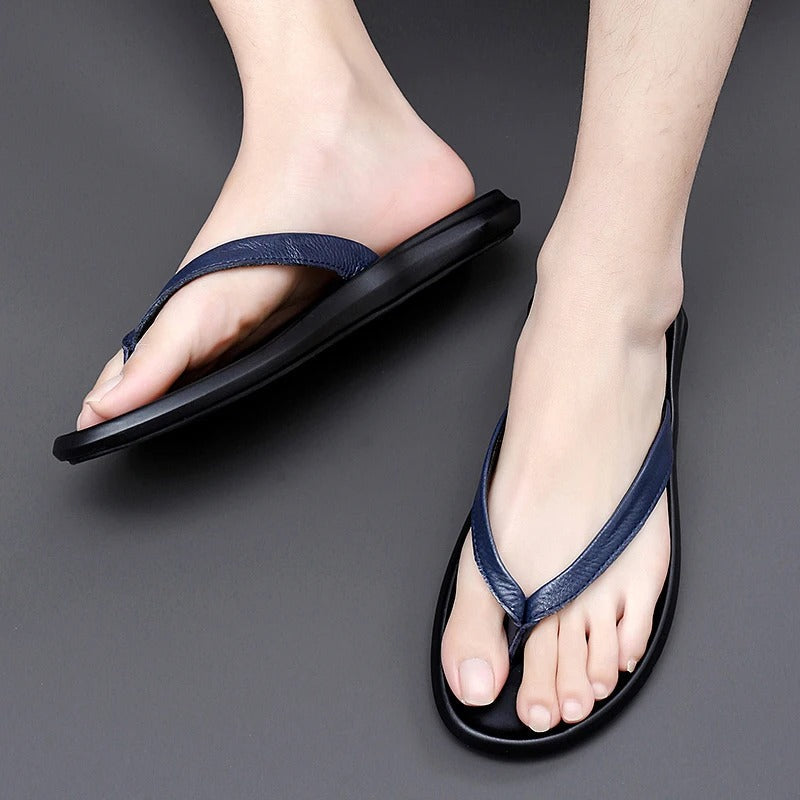 Antislip & Stijlvolle Herenslippers van Leer voor de Zomer - Dario