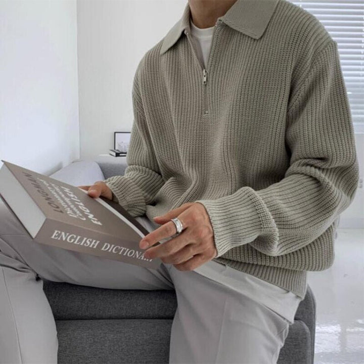 Heren sweatshirt met ritskraag – Jonas
