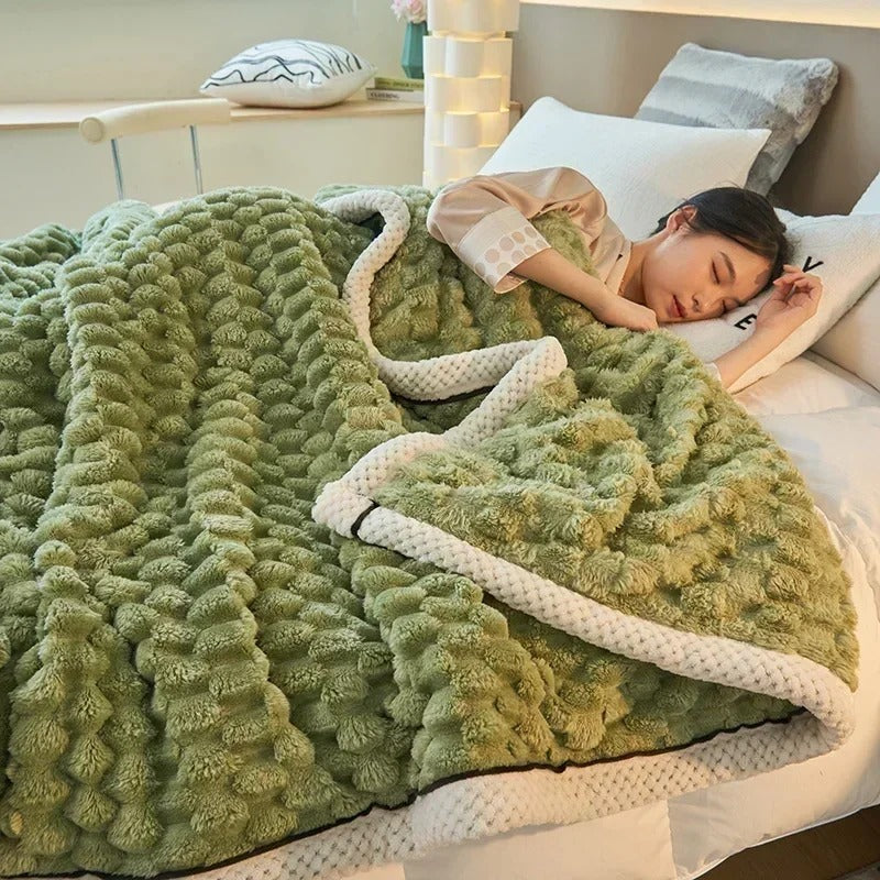 Dubbelzijdig Coral-Velvet Dekentje voor Herfst & Winter – TurtleWarm