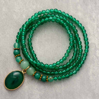 Vintage Grüner Onyx Beruhigende Kette - Elara