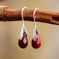 Natural Drop Gemstone Earrings - Serenella
