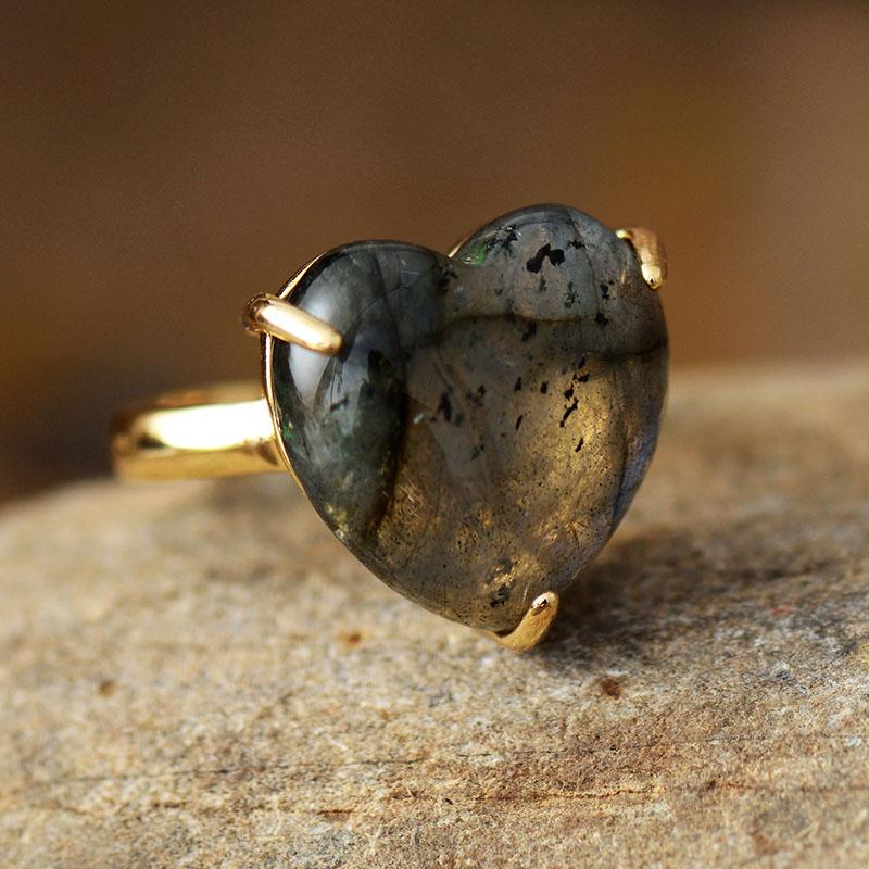 Heilender Herz Edelstein Ring - Selena