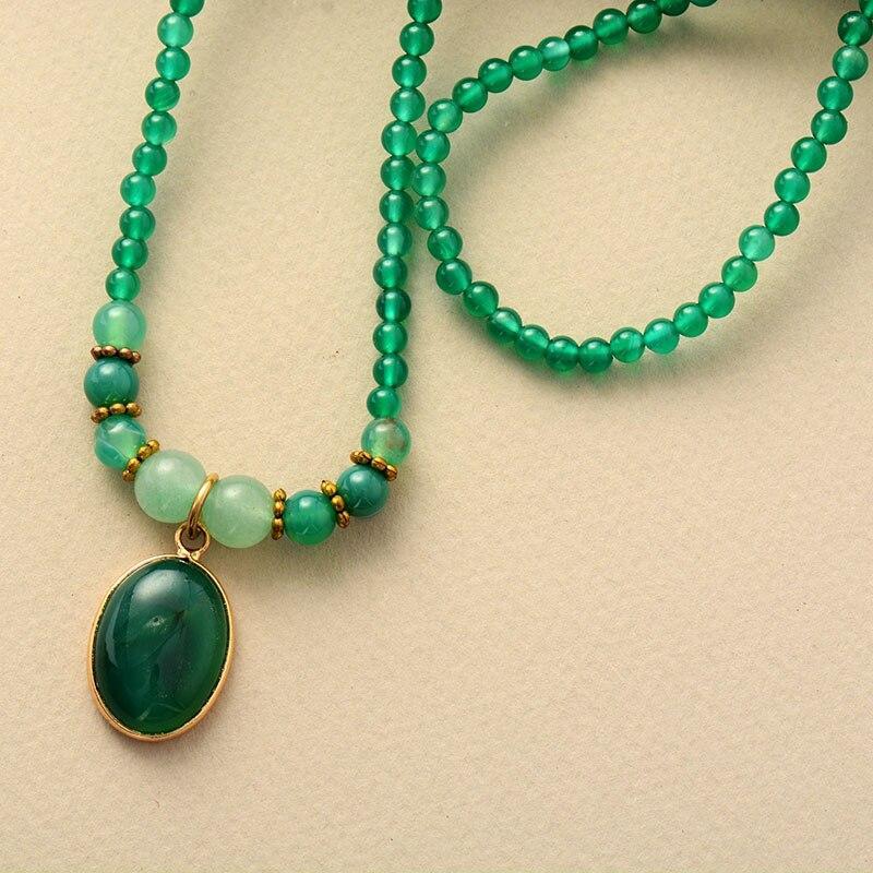 Vintage Grüner Onyx Beruhigende Kette - Elara