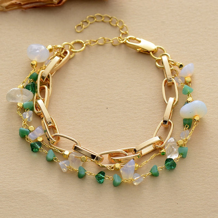 Gelaagde Armband Turkoois & Opaal – Isabelle