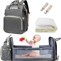 Multifunktionale Baby-Wickeltasche mit faltbarem Bettchen – Wasserdichtes Multi-Fach-Design