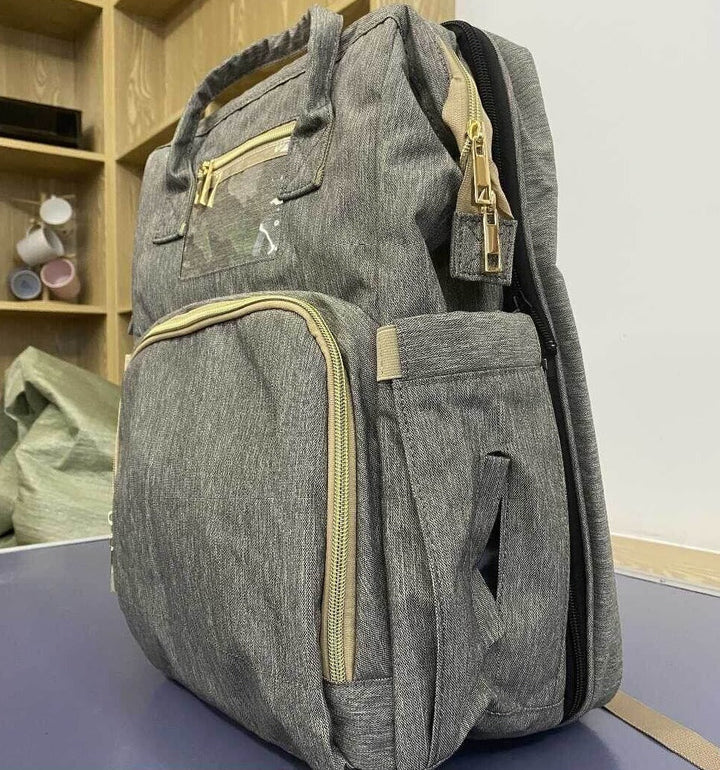 Multifunktionale Baby-Wickeltasche mit faltbarem Bettchen – Wasserdichtes Multi-Fach-Design