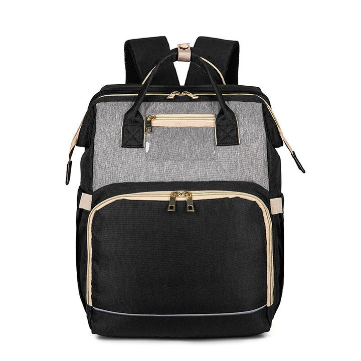 Multifunktionale Baby-Wickeltasche mit faltbarem Bettchen – Wasserdichtes Multi-Fach-Design