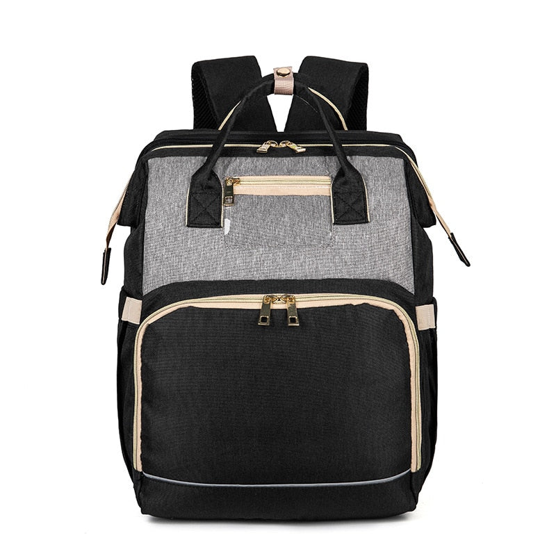 Multifunktionale Baby-Wickeltasche mit faltbarem Bettchen – Wasserdichtes Multi-Fach-Design