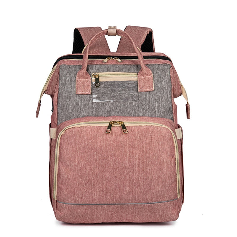 Multifunktionale Baby-Wickeltasche mit faltbarem Bettchen – Wasserdichtes Multi-Fach-Design