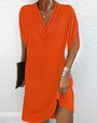 Damenkleid mit V-Ausschnitt & lockerer Passform – Saphira
